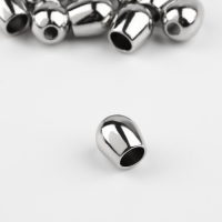 Наконечник для шнура, d = 4 мм, 12 &times; 10 мм, 10 шт, цвет серебряный