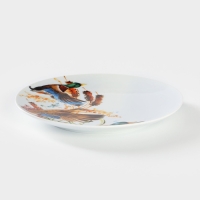 Тарелка фарфоровая «Сезон охоты», d=24 см, рисунок микс, цвет белый Тарелка фарфоровая «Сезон охоты», d=24 см, рисунок микс, цвет белый