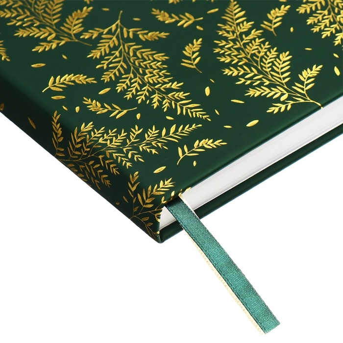 Ежедневник недатированный, A5, 136 листов, кожзам, deVENTE. Tropicana, твердая обложка, тиснение фольгой, перфорация, ляссе, блок 70%, темно-зеленый