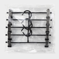 Вешалки для брюк и юбок, с зажимами, 5 шт, 26&times;13 см, цвет чёрный