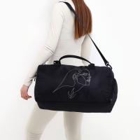 Сумка женская спортивная One line на молнии, отдел из ПВХ, отдел для обуви, наружный карман, цвет чёрный Сумка женская спортивная One line на молнии, отдел из ПВХ, отдел для обуви, наружный карман, цвет чёрный