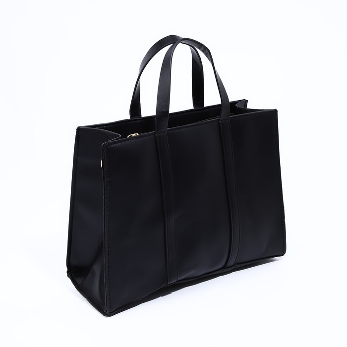 Сумка женская тоут на молнии, цвет чёрный Сумка женская тоут на молнии, цвет чёрный