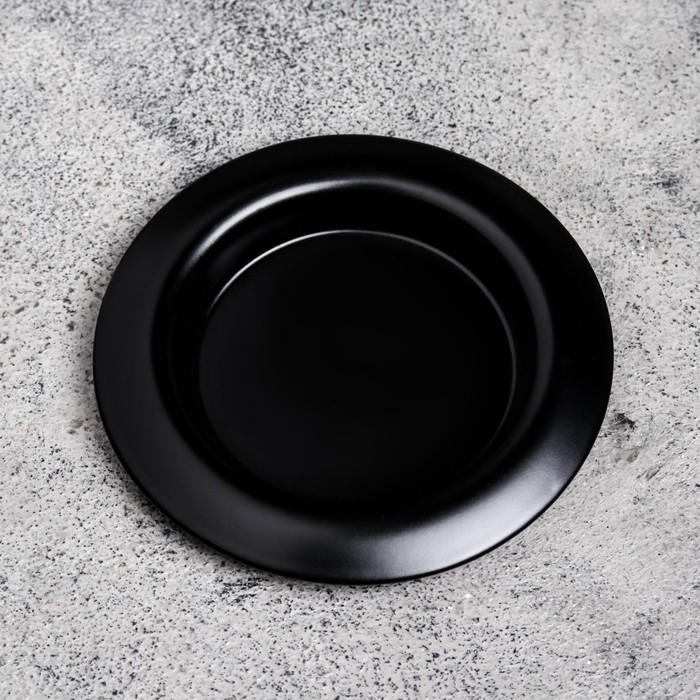 Подсвечник "Чашка" металл, 9,4х1,2 см, черный муар