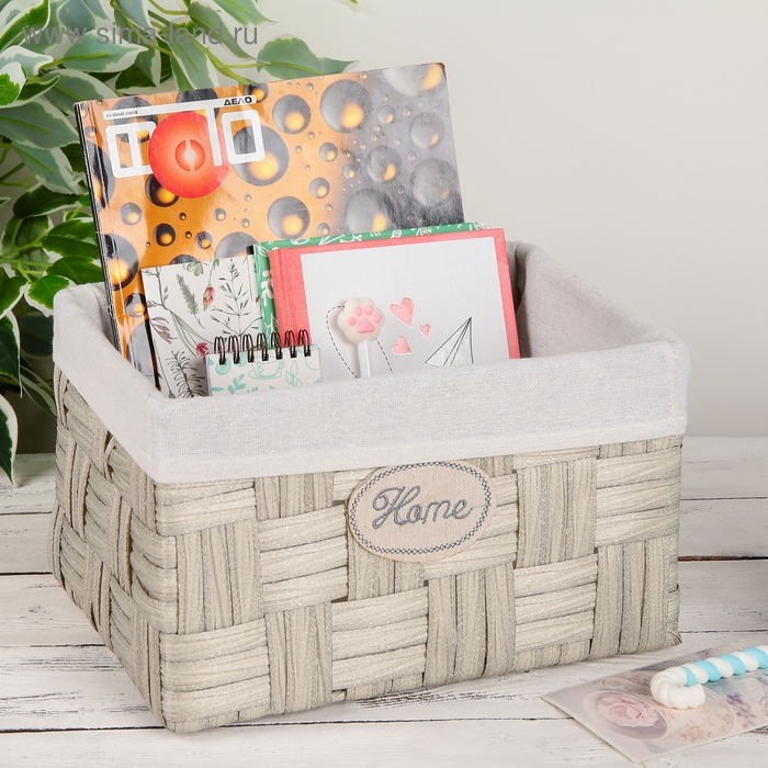 Корзина для хранения Доляна «Уютный дом», 30×24×17 см, цвет серый Корзина для хранения Доляна «Уютный дом», 30×24×17 см, цвет серый