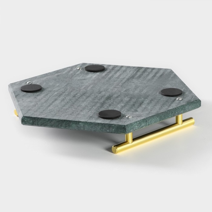 Поднос из мрамора Magistro Marble, 25×29 см, цвет изумрудный Поднос из мрамора Magistro Marble, 25×29 см, цвет изумрудный