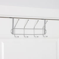 Вешалка на дверь на 4 двойных крючка Доляна «Блеск», 31×15×11 см, цвет хром Вешалка на дверь на 4 двойных крючка Доляна «Блеск», 31×15×11 см, цвет хром