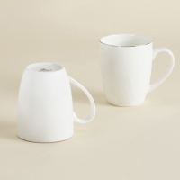 Кружки SL Home &laquo;Каскарон&raquo;, 380 мл, 11,8&times;8,5&times;10,4 см, набор 2 шт, костяной фарфор, белые