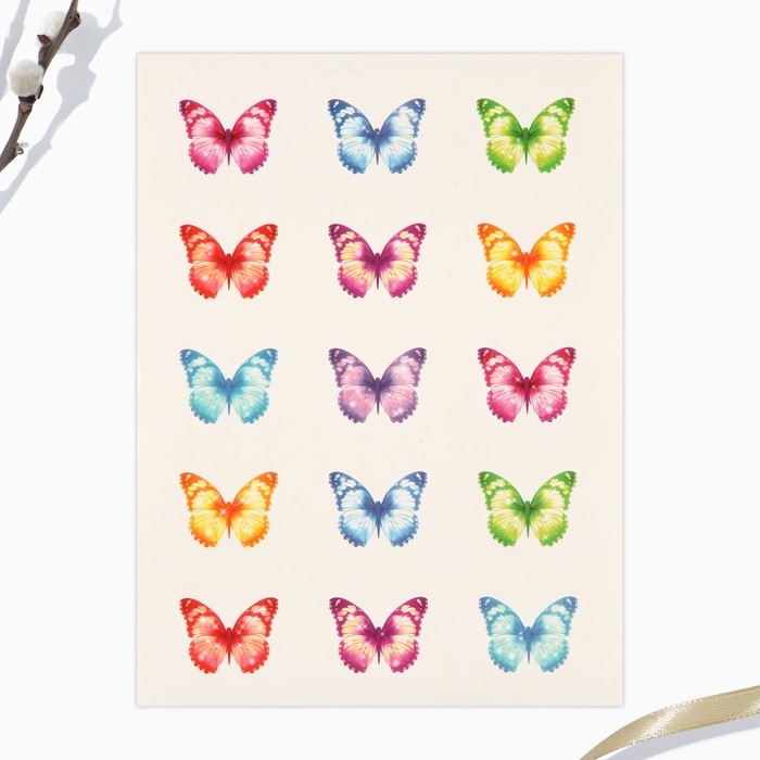 Пасхальная горка в наборе с наклейками для яиц &laquo;Бабочки&raquo;.