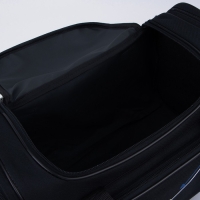 Сумка дорожная на молнии, 3 наружных кармана, длинный ремень, цвет чёрный/синий Сумка дорожная на молнии, 3 наружных кармана, длинный ремень, цвет чёрный/синий