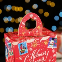 Новый год. Коробка подарочная складная "Новая Почта" 13 х 7 х 35 см. Новый год. Коробка подарочная складная "Новая Почта" 13 х 7 х 35 см.