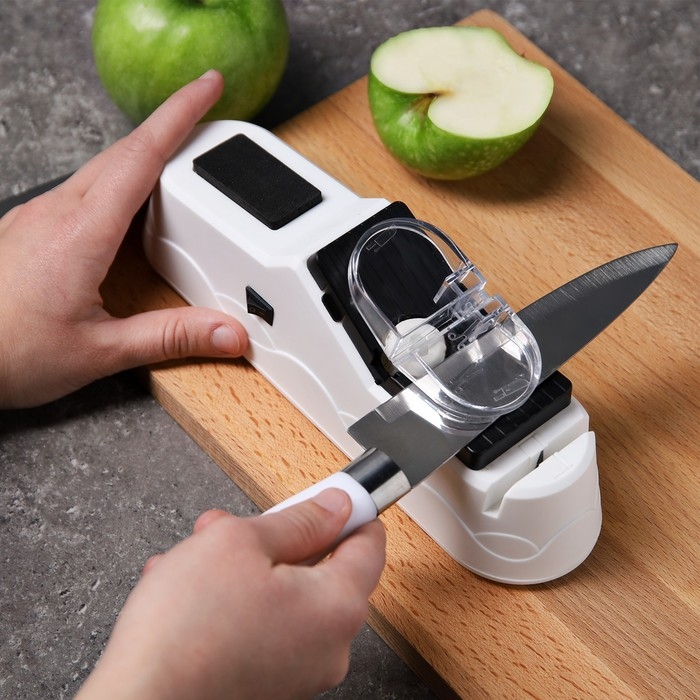 Ножеточка Luazon LTE-02, электрическая, для ножей/ножниц/отверток, 60 Вт, USB, белая