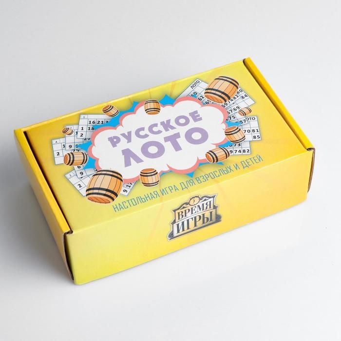 Русское лото "Время игры", 90 бочонков, 48 карточек, карточка 16.4 х 8.6 см