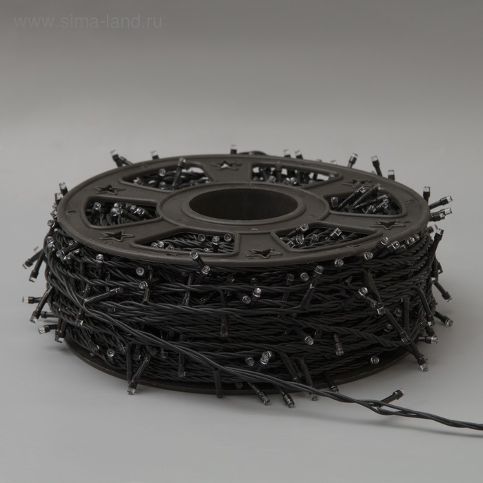 Гирлянда «Клип-лайт» 100 м, IP44, УМС, тёмная нить, 1000 LED, свечение синее, 8 режимов, 24 В, без БП Гирлянда «Клип-лайт» 100 м, IP44, УМС, тёмная нить, 1000 LED, свечение синее, 8 режимов, 24 В, без БП