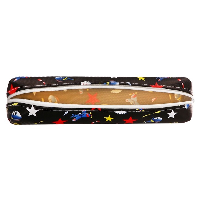 Пенал школьный на молнии Calligrata Пенал школьный на молнии Calligrata "Самолеты", чёрный