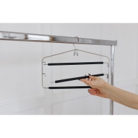 Плечики - вешалка для одежды LaDо́m Doux, 37×31см, многоуровневая, антискользящее покрытие, цвет чёрный Плечики - вешалка для одежды LaDо́m Doux, 37×31см, многоуровневая, антискользящее покрытие, цвет чёрный