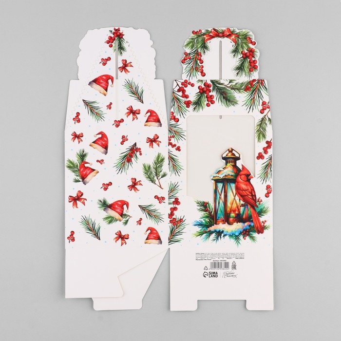 Коробка новогодняя складная «Новогодняя ботаника» 14 х 16 х 14 см, Новый год Коробка новогодняя складная «Новогодняя ботаника» 14 х 16 х 14 см, Новый год