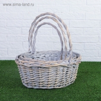 Набор корзин плетёных, ива, 3 шт., серо-бежевый цвет, большие