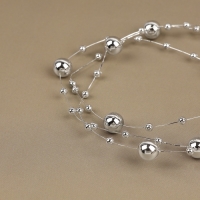 Жемчуг на леске, 3/8 мм, 10 &plusmn; 1 м, цвет серебряный