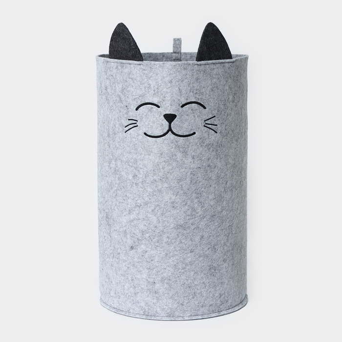 Корзина для хранения Funny &laquo;Котик&raquo;, цвет серый