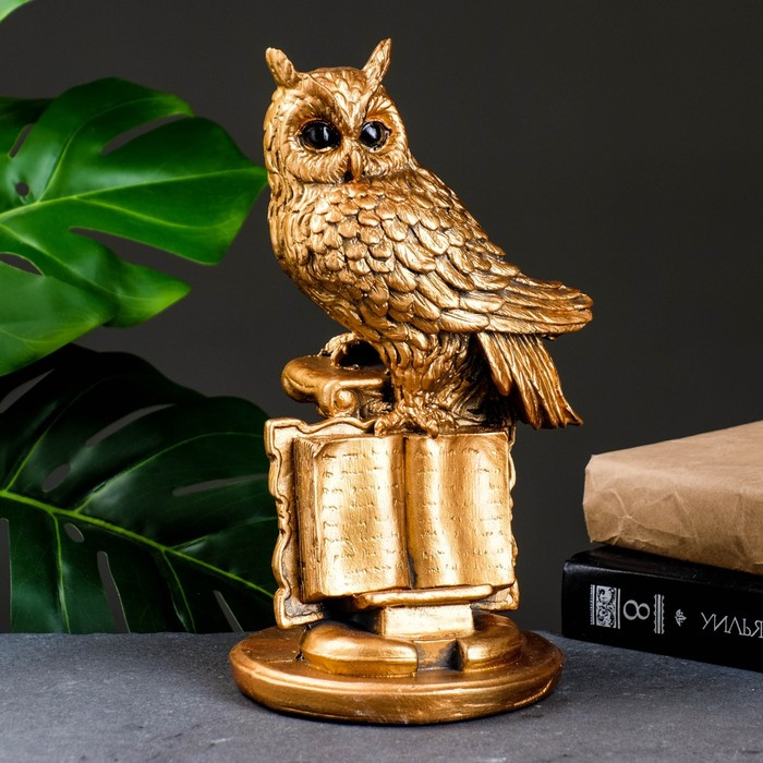 Копилка Копилка "Сова в книге малая" бронза, 14х17х27см