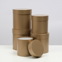 Набор шляпных коробок 5 в 1 "Бронза", 20 &times; 20 &times; 20‒13,5 &times; 13,5 &times; 13,5 см