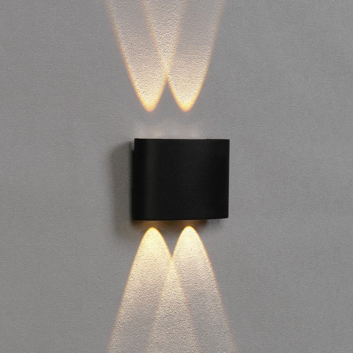 Светильник фасадный «Полусфера», FSD-073, 4 Вт, 3000К, 2 луча, IP65, 220 В, пластик, черный 100842 Светильник фасадный «Полусфера», FSD-073, 4 Вт, 3000К, 2 луча, IP65, 220 В, пластик, черный 100842