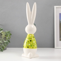 Сувенир керамика "Зайчонок в очках, рубашка в горох" жёлто-зелёный 10х7,5х30,5 см Сувенир керамика "Зайчонок в очках, рубашка в горох" жёлто-зелёный 10х7,5х30,5 см