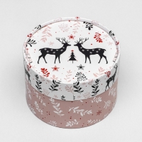 Новый год. Коробка "Новогодние олени" завальцованная без окна 12 х 8 см