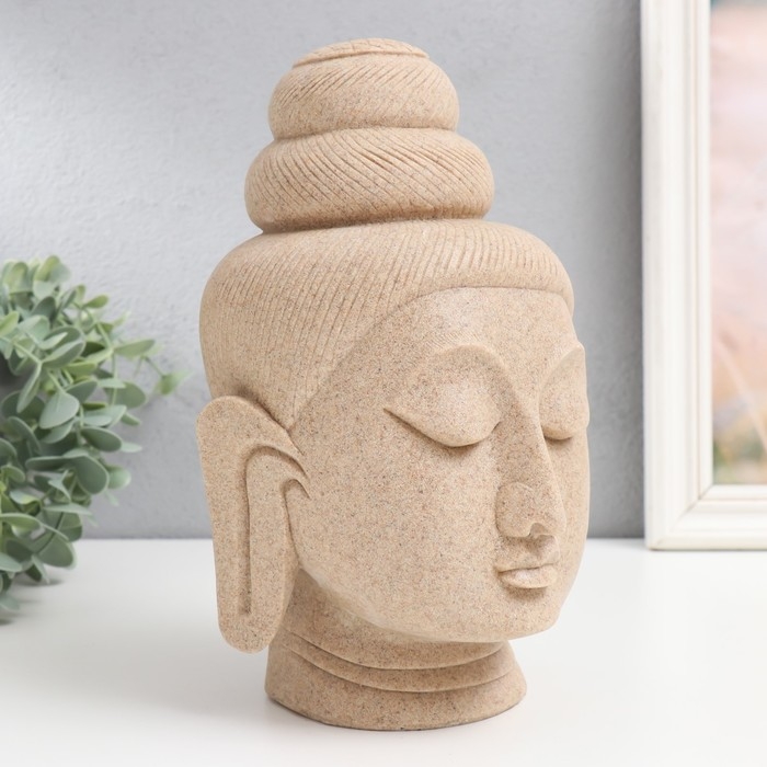 Сувенир полистоун бюст Сувенир полистоун бюст "Голова Будды" песочный 14,5х13х26 см