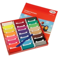 Пластилин, 24 цвета, 480г, Гамма "Мультики", со стеком, картонная упаковка (371595) Пластилин, 24 цвета, 480г, Гамма "Мультики", со стеком, картонная упаковка (371595)