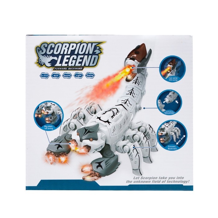 Скорпион «Техно», эффект дыма, световые и звуковые эффекты, работает от батареек, цвет белый Скорпион «Техно», эффект дыма, световые и звуковые эффекты, работает от батареек, цвет белый