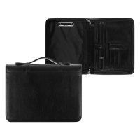 Папка деловая, искусственная кожа, для бумаг, 370 х 275 х 50 мм, с металлическим прижимом, с ручкой, 6Д52 &laquo;Люкс&raquo;, чёрная