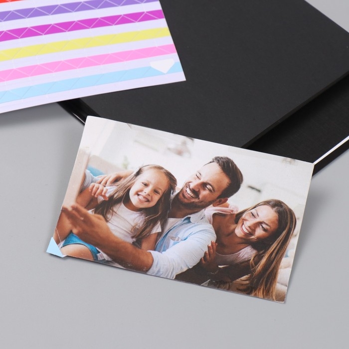 Фотоальбом 25 листов (наклейки+кольца) Фотоальбом 25 листов (наклейки+кольца) "Геометрия" тиснение золото 19х27х3 см