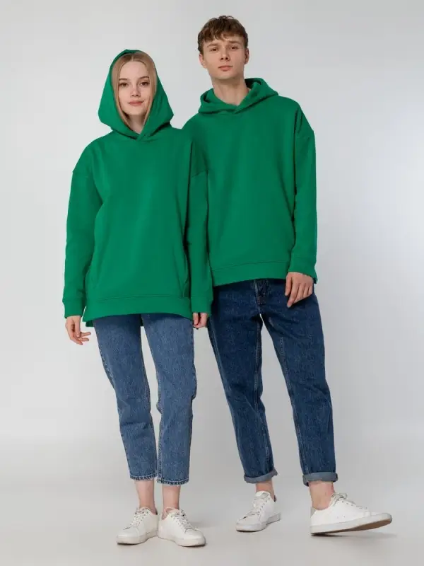 Худи оверсайз унисекс Tolla, зеленое, размер XS/S