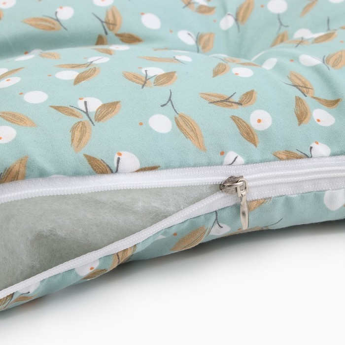 Сидушка на стул Этель "Цветы" цв.голубой, 40х40 см, 100% п/э