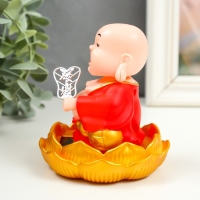 Маятник пластик от солнечной батареи "Хотей в красном, с опахалом" МИКС 8,7х8,7х10 см