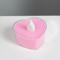 Ночник "Свеча сердце" LED 0,5Вт от батареек 3хAG10 розовый 5х5х4 см RISALUX Ночник "Свеча сердце" LED 0,5Вт от батареек 3хAG10 розовый 5х5х4 см RISALUX