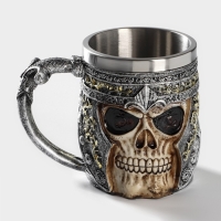 Кружка из нержавеющей стали «Череп. Хэллоуин», 400 мл, цвет серебряный Кружка из нержавеющей стали «Череп. Хэллоуин», 400 мл, цвет серебряный