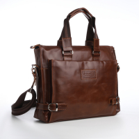 Сумка деловая XL ZOLO, отдел на молнии, наружный карман, цвет коричневый Сумка деловая XL ZOLO, отдел на молнии, наружный карман, цвет коричневый