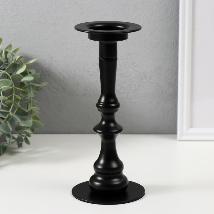 Подсвечник металл на 1 свечу d=до 5 см Подсвечник металл на 1 свечу d=до 5 см "Матиас" черный 9х9х22,5 см