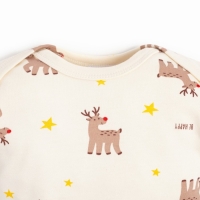 Комплект: джемпер и брюки Крошка Я "Merry Xmas", рост 68-74 см, цвет бежевый