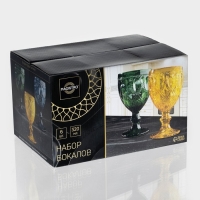 Набор бокалов из стекла Magistro &laquo;Варьете&raquo;, 320 мл, 6 шт, цвет зелёный