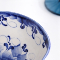 Креманка "Цветы", 18 х 12 см, гжель