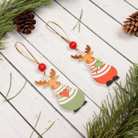 Подвеска новогодняя &laquo;Олень Рудольф&raquo;, односторонняя, МИКС