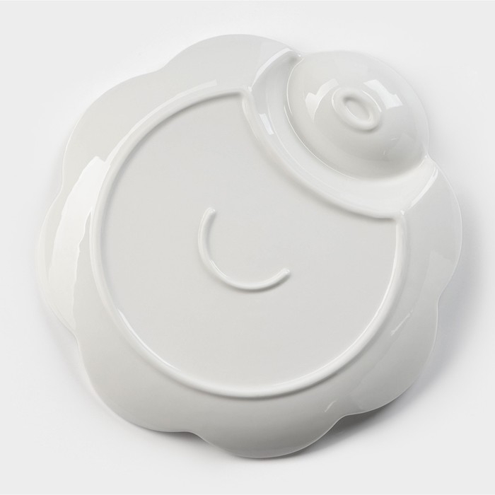 Блюдо керамическое Доляна &laquo;Бабочка&raquo;, d=25 см, цвет белый