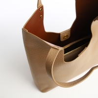 Сумка-мешок женская на магните, косметичка, цвет бежевый