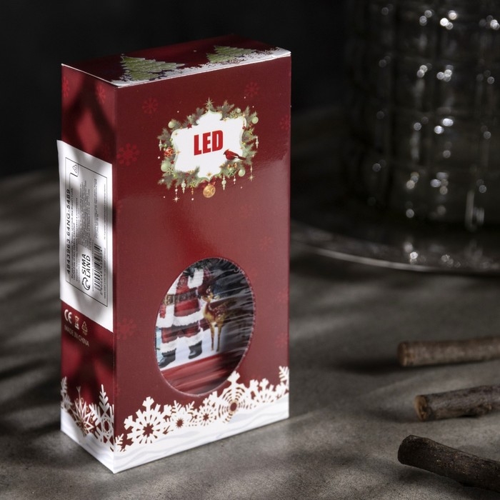 Светодиодная фигура &laquo;Фонарь с Дедом Морозом&raquo; 7 &times; 13 &times; 3.5 см, пластик, батарейки AG13х3 (в комплекте), свечение тёплое белое