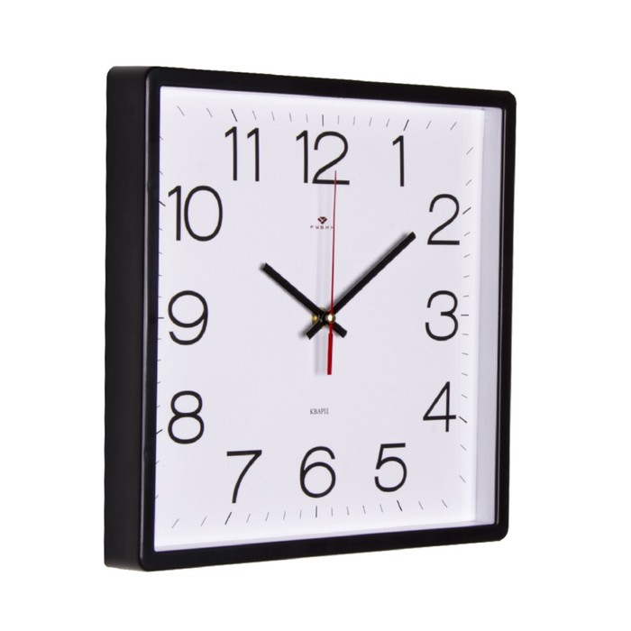 Часы настенные, интерьерные, бесшумные, 30 х 30 см, черные
