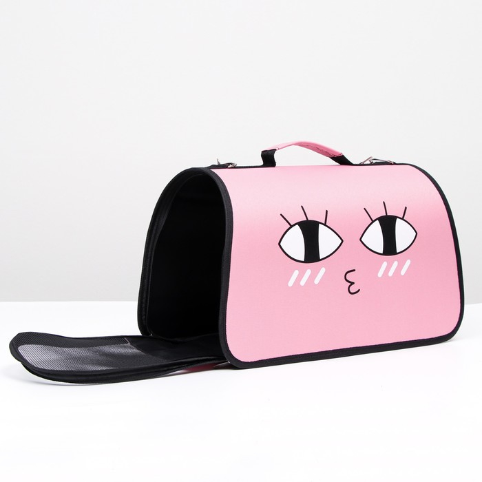 Сумка - переноска для животных Сумка - переноска для животных "Воздушный поцелуй", розовая, размер M,45 х 21 х 27см