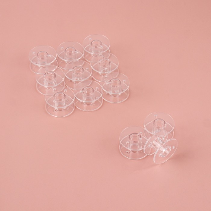 Набор шпулек, d = 20 мм, 12 шт, цвет прозрачный Набор шпулек, d = 20 мм, 12 шт, цвет прозрачный